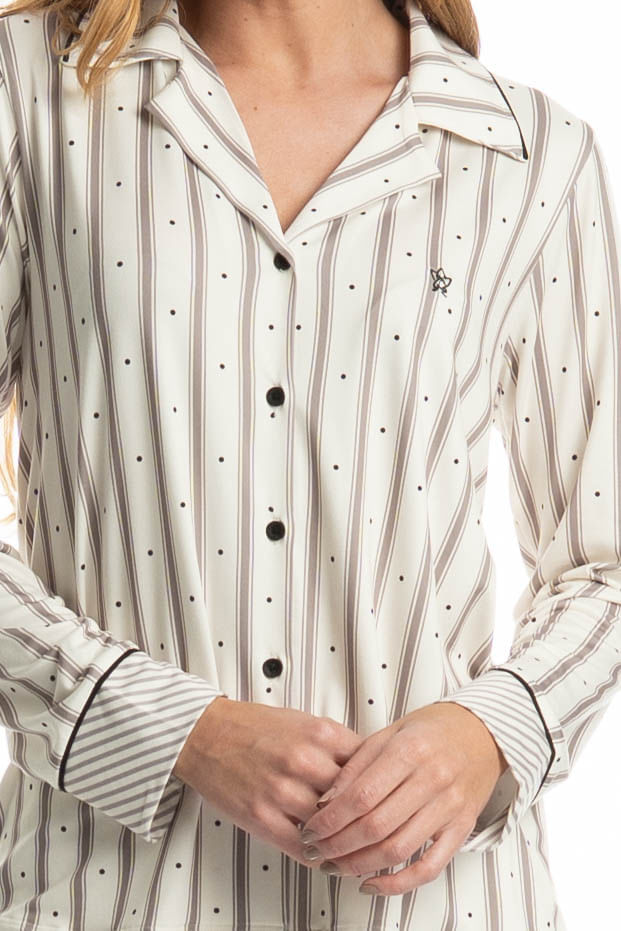 Pijama Feminino Longo Americano Melissa - Imagem 5 - Mobile