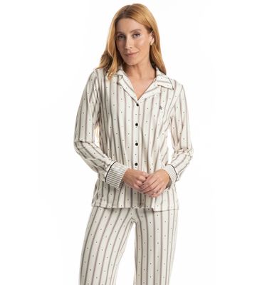 Pijama Feminino Longo Americano Melissa - Imagem 3 - Mobile