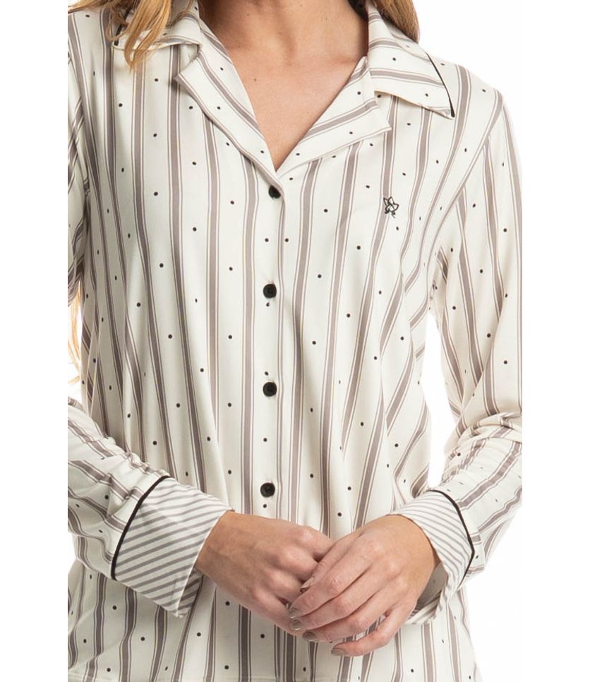 Pijama Feminino Longo Americano Melissa - Imagem 5 - Desktop