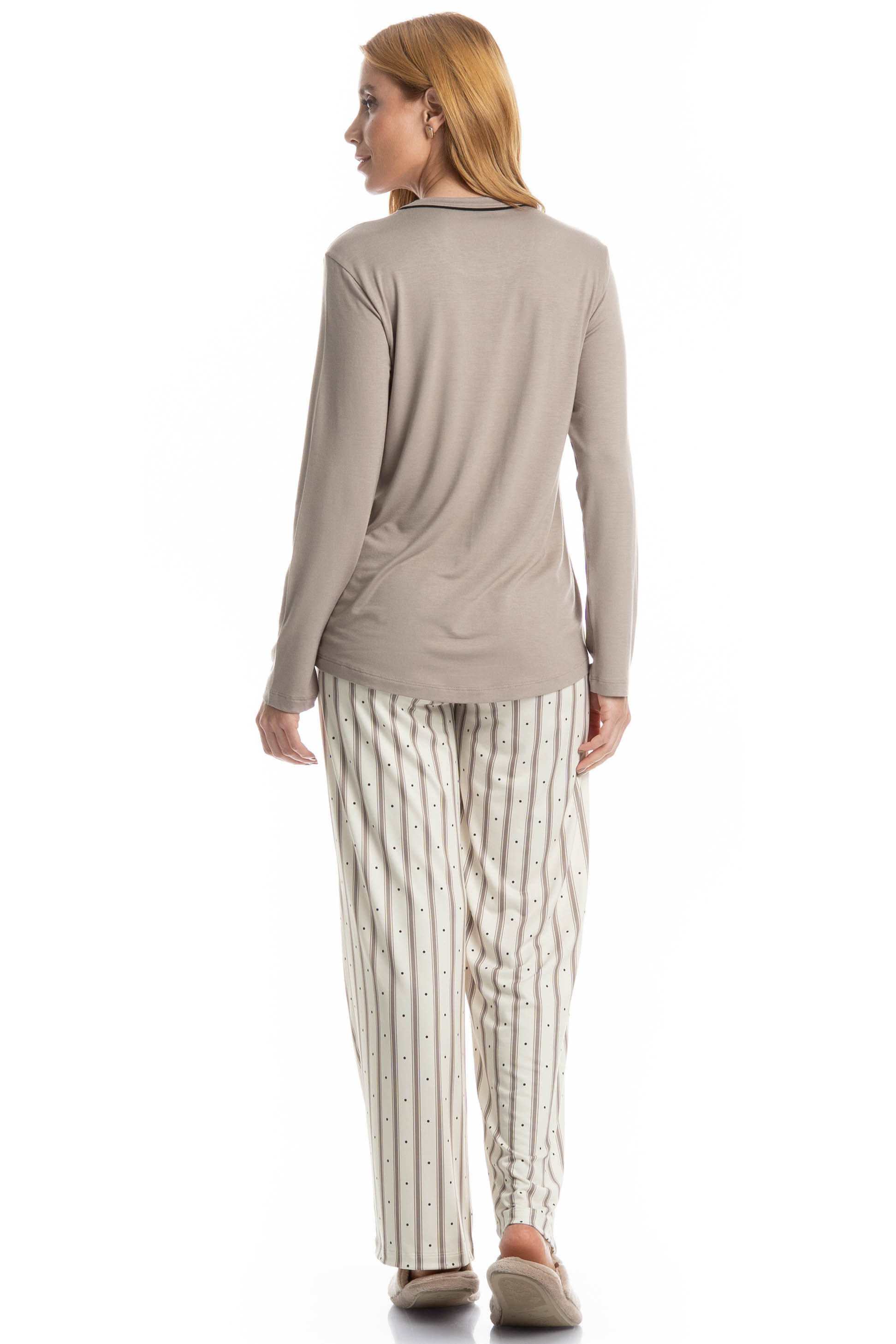 Pijama Feminino Longo Melissa Branco - Imagem 2