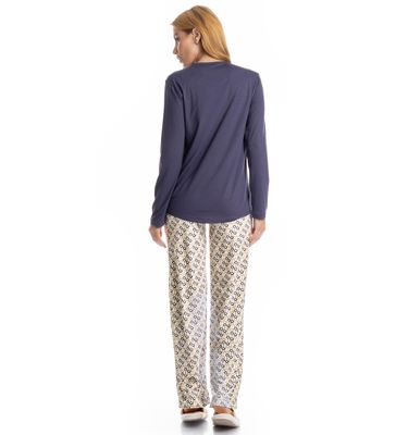 Pijama Feminino Longo Rebeca - Imagem 2 - Mobile