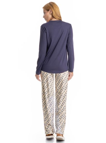 Pijama Feminino Longo Rebeca - Imagem 2 - Desktop