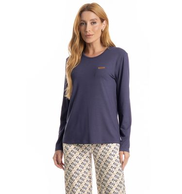 Pijama Feminino Longo Rebeca - Imagem 3 - Mobile
