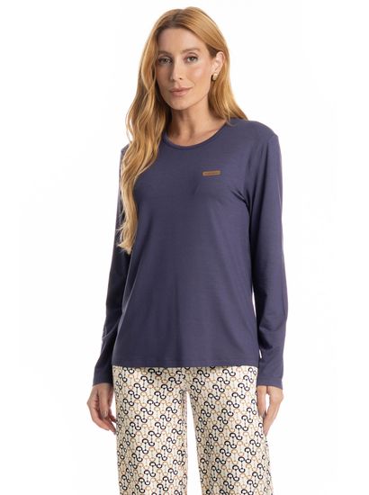 Pijama Feminino Longo Rebeca - Imagem 3 - Desktop