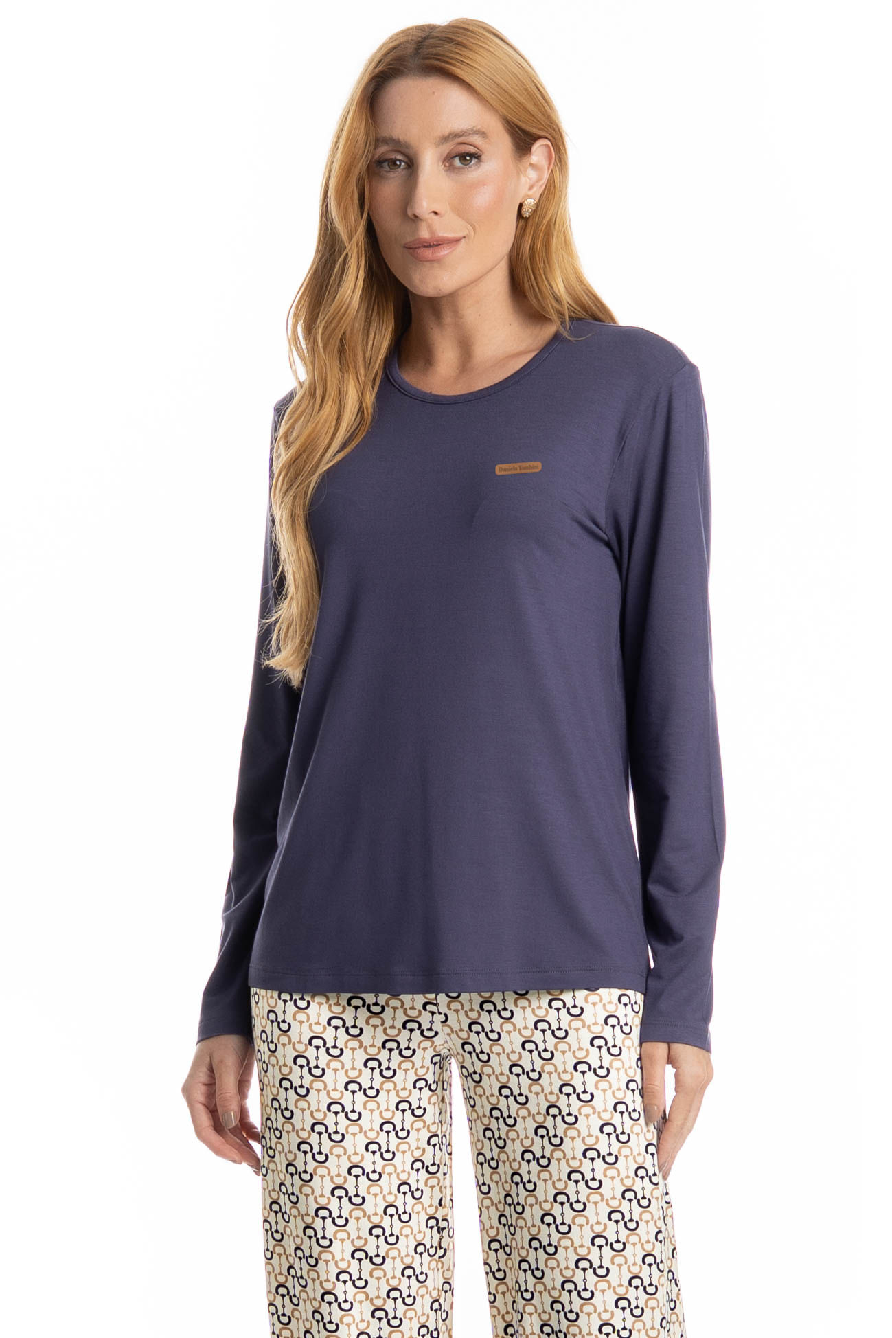 Pijama Feminino Longo Rebeca - Imagem 3 - Mobile