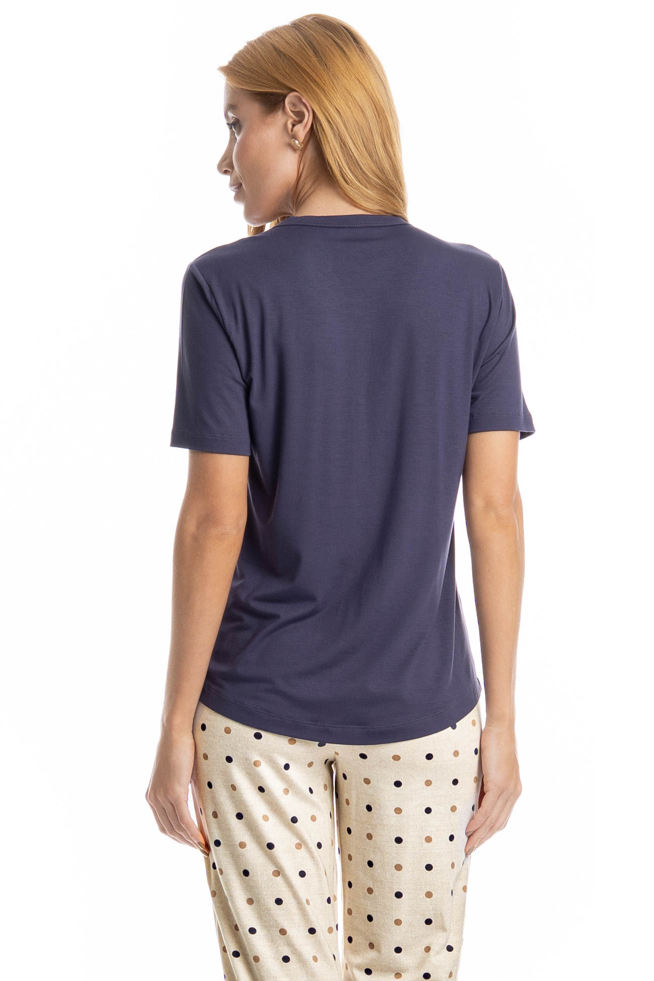 Pijama Feminino Longo Manga Curta Pati - Imagem 4 - Mobile