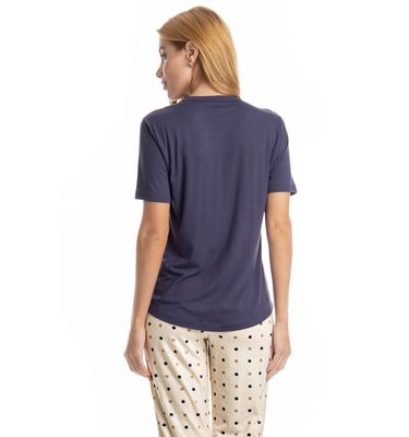 Pijama Feminino Longo Manga Curta Pati - Imagem 4 - Mobile