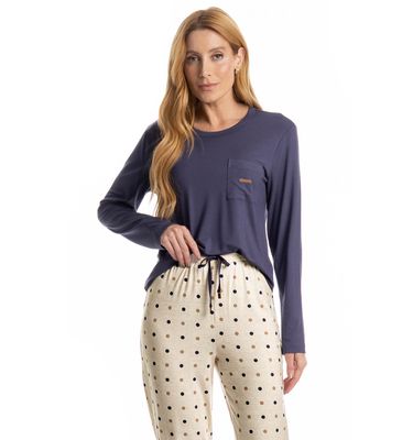 Pijama Feminino Longo Pati - Imagem 3 - Mobile