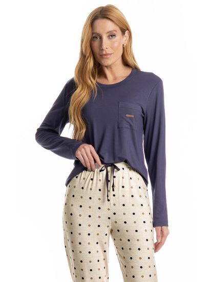 Pijama Feminino Longo Pati - Imagem 3 - Desktop