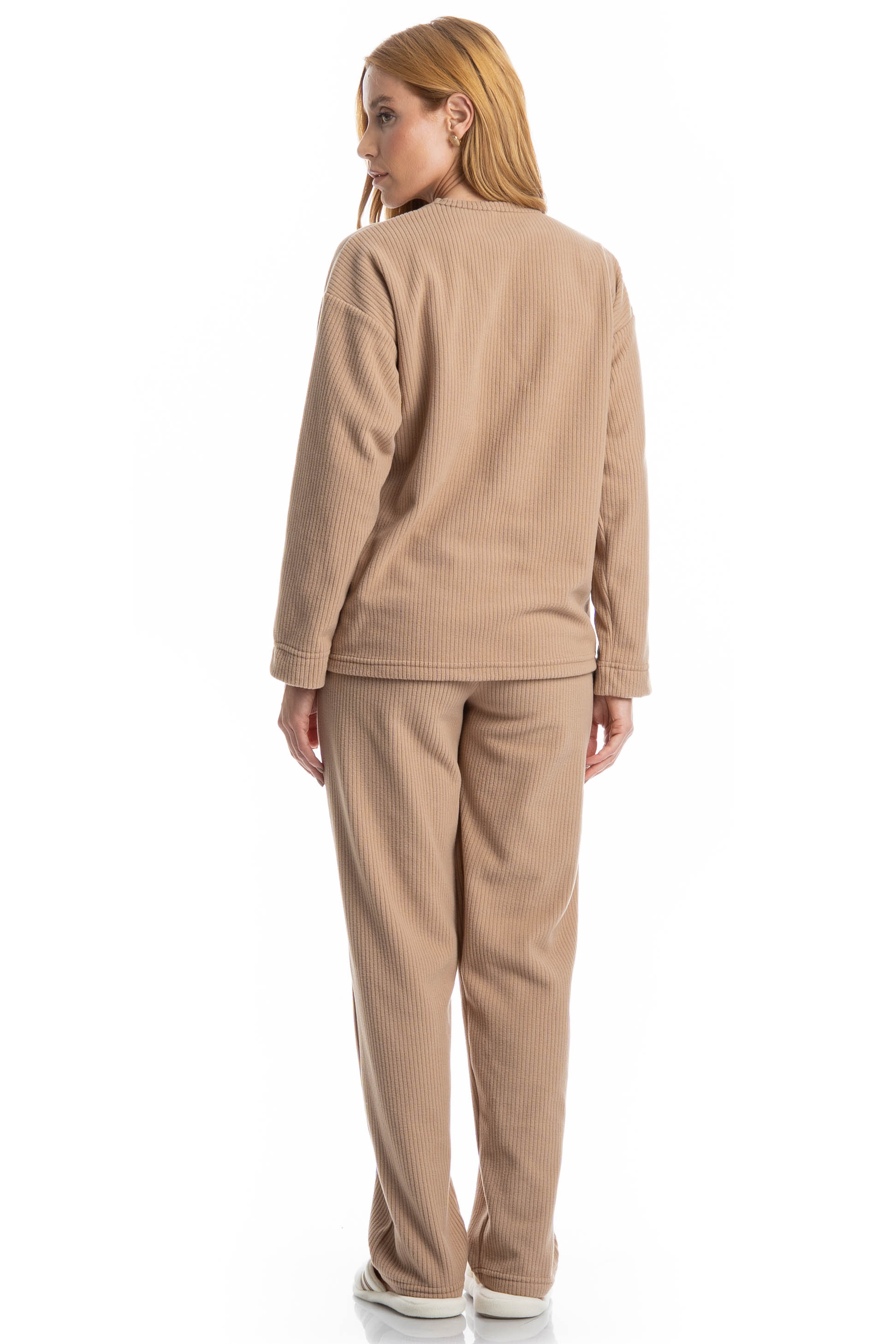 Pijama Feminino Longo Bia Bege - Imagem 2