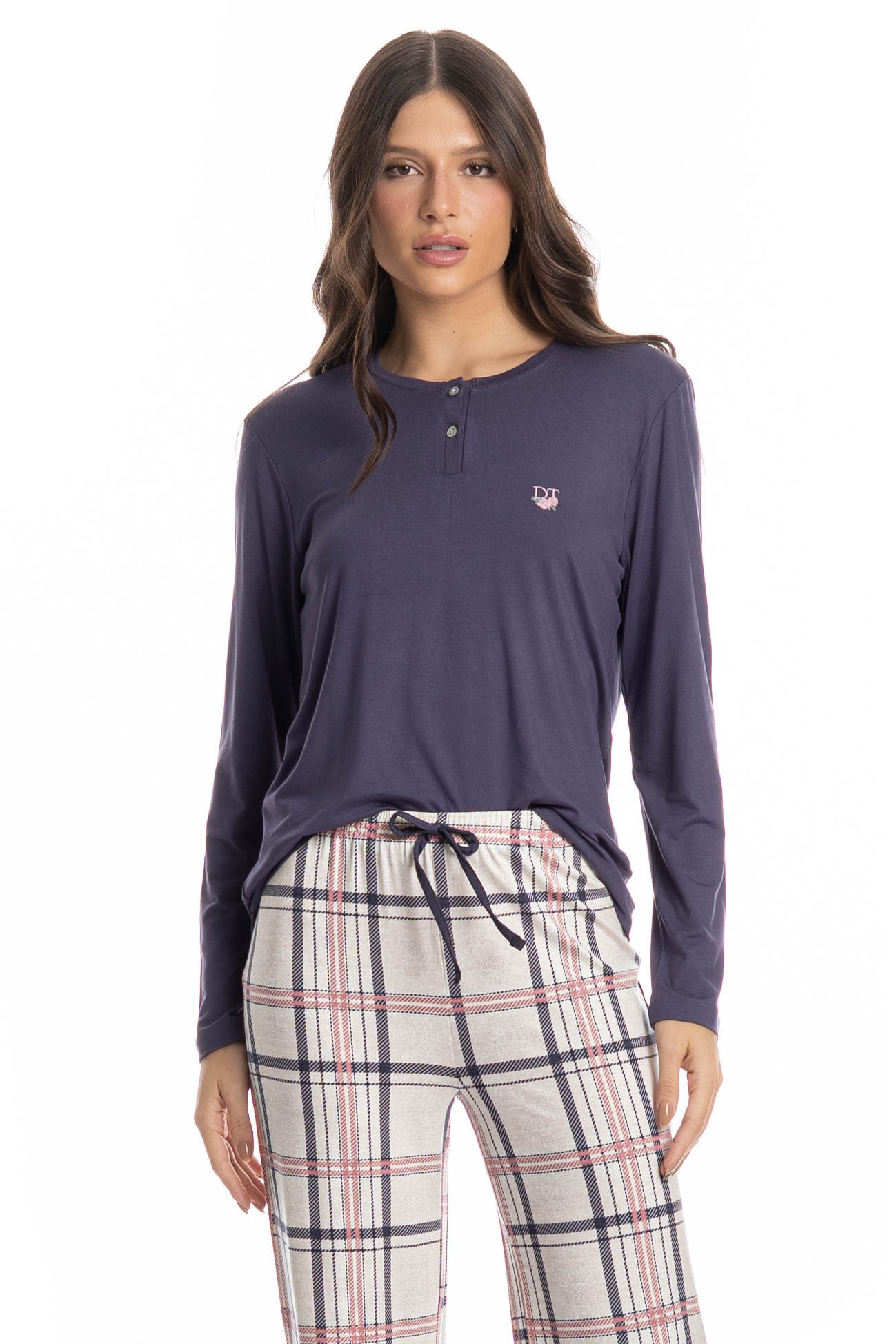 Pijama Feminino Longo Julia - Imagem 3 - Mobile