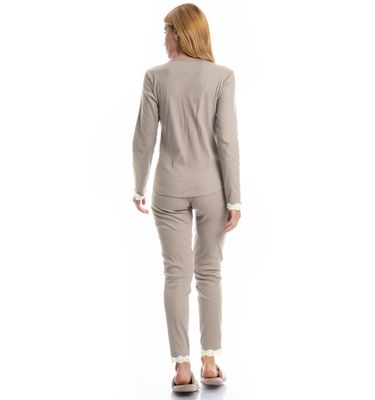 Pijama Feminino Longo Rib Charlote - Imagem 2 - Mobile