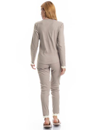 Pijama Feminino Longo Rib Charlote - Imagem 2 - Desktop