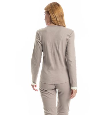 Pijama Feminino Longo Rib Charlote - Imagem 4 - Mobile
