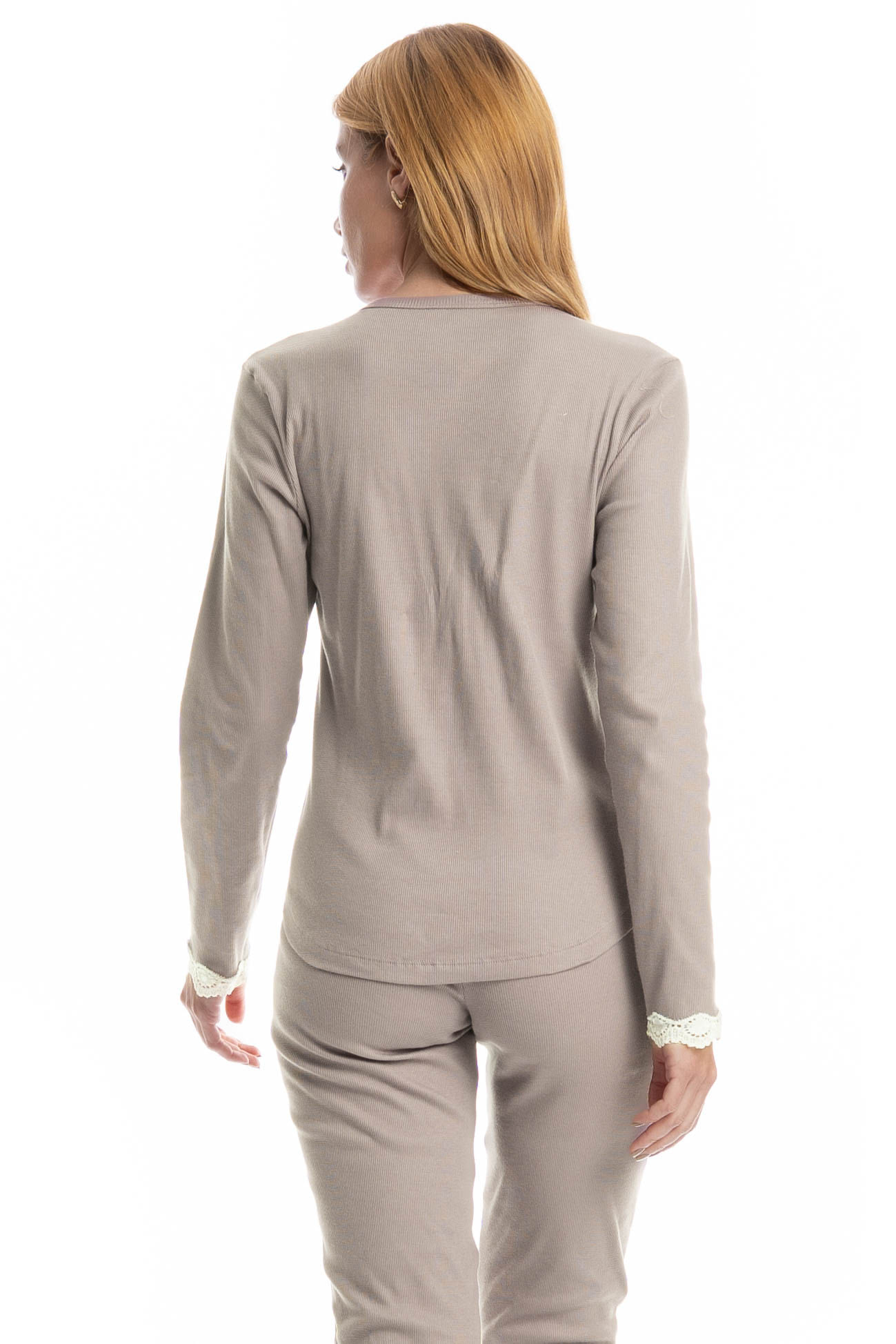 Pijama Feminino Longo Rib Charlote - Imagem 4 - Mobile