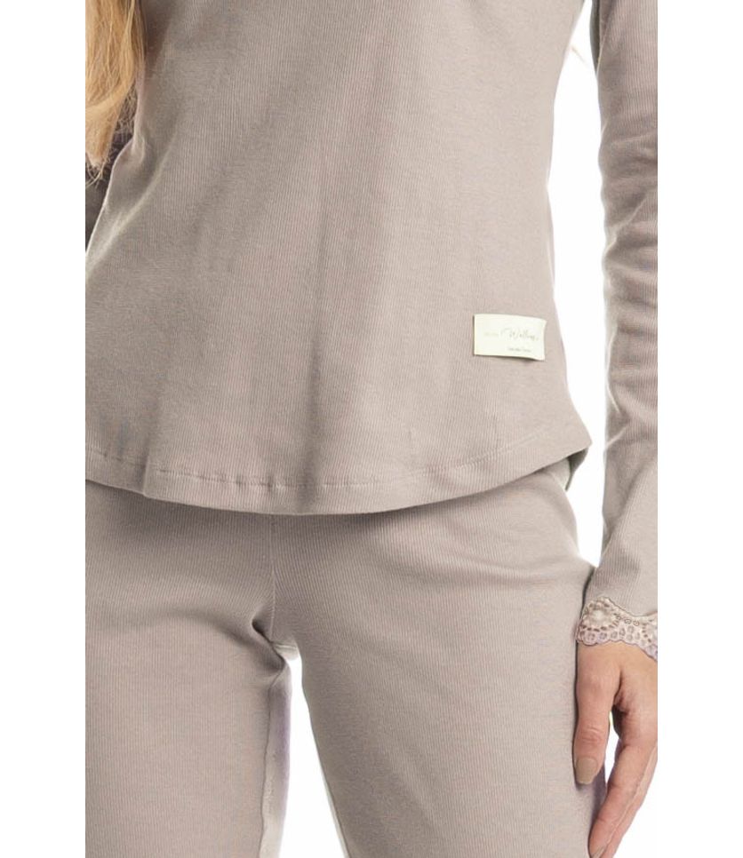 Pijama Feminino Longo Rib Charlote - Imagem 5 - Desktop