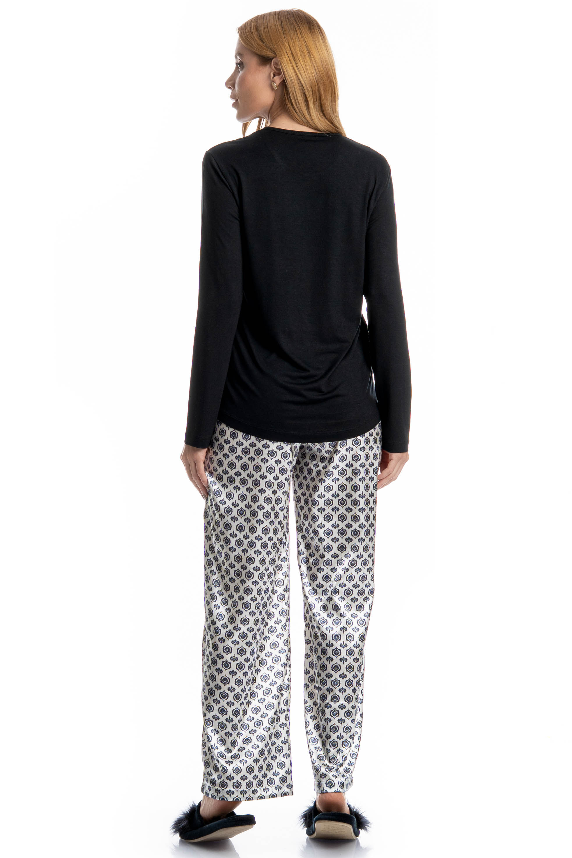 Pijama Feminino Longo Mia Preto - Imagem 2