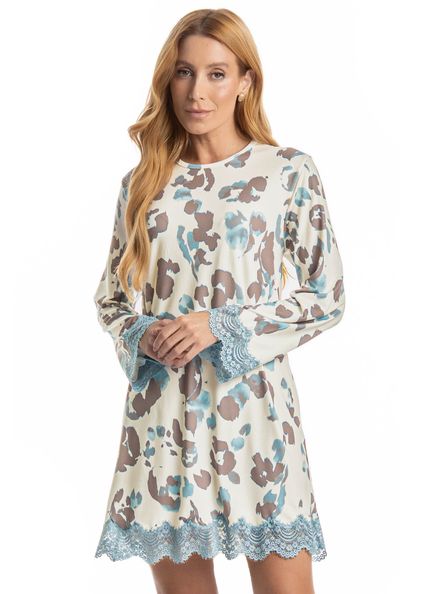 Camisão Manga Longa Serena Azul - Imagem 1
