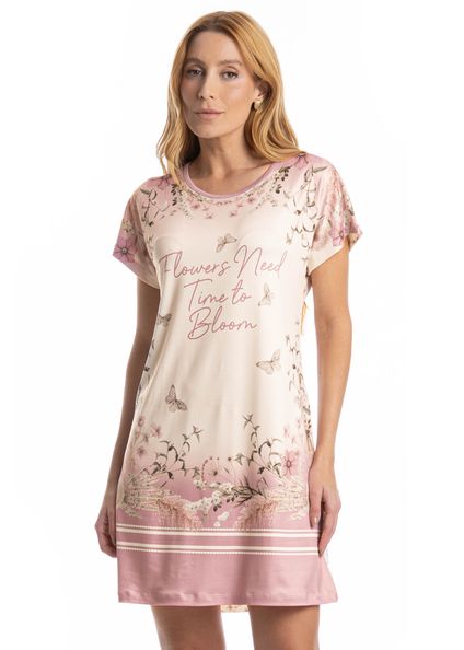 Camisão Manga Curta Alice Branco - Imagem 1