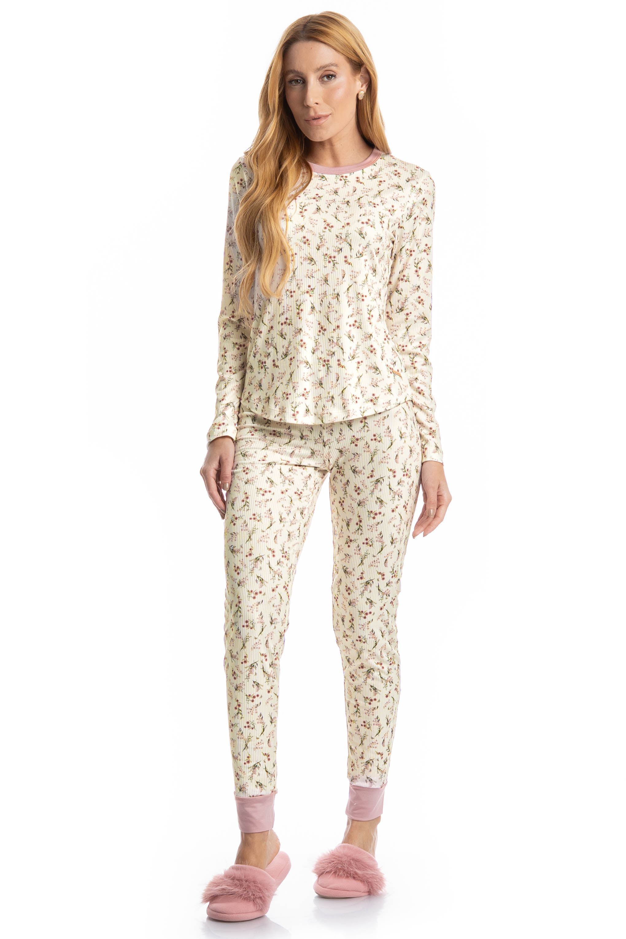 Pijama Slim Alice Branco - Imagem 1
