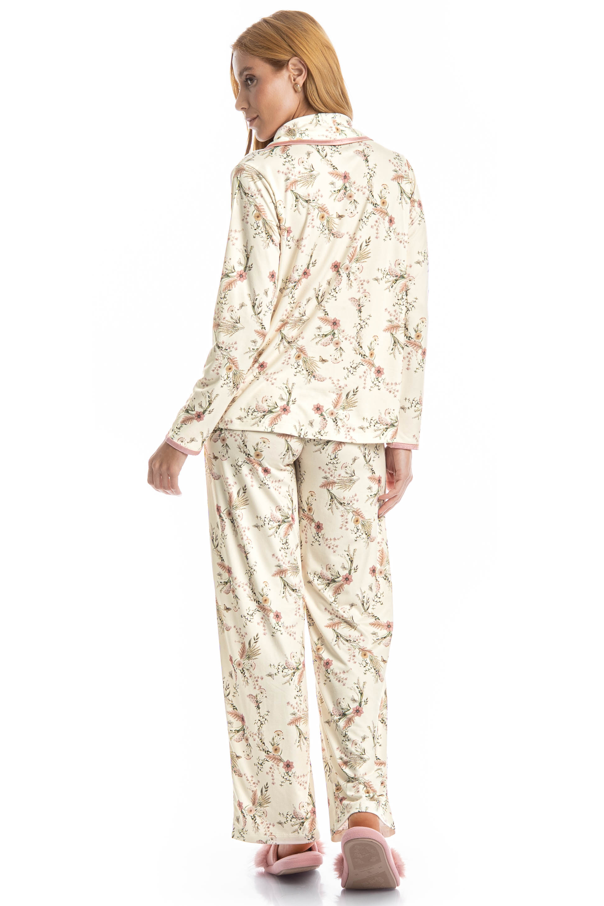 Pijama Longo Americano Alice Branco - Imagem 2
