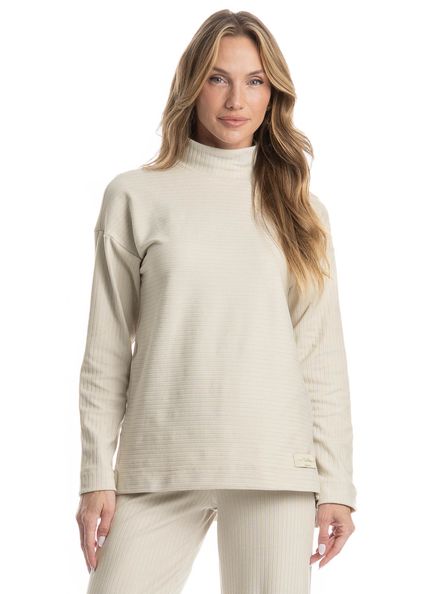 Blusa Gola Alta Elisa Bege - Imagem 1