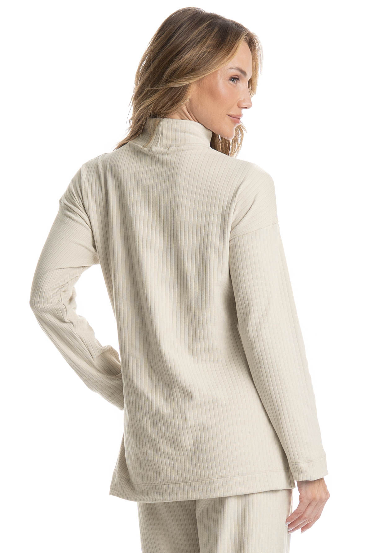 Blusa Gola Alta Elisa Bege - Imagem 2