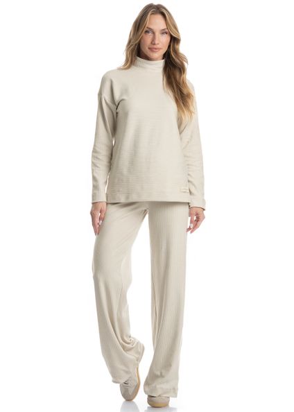Calça Wide Leg Elisa Bege - Imagem 1