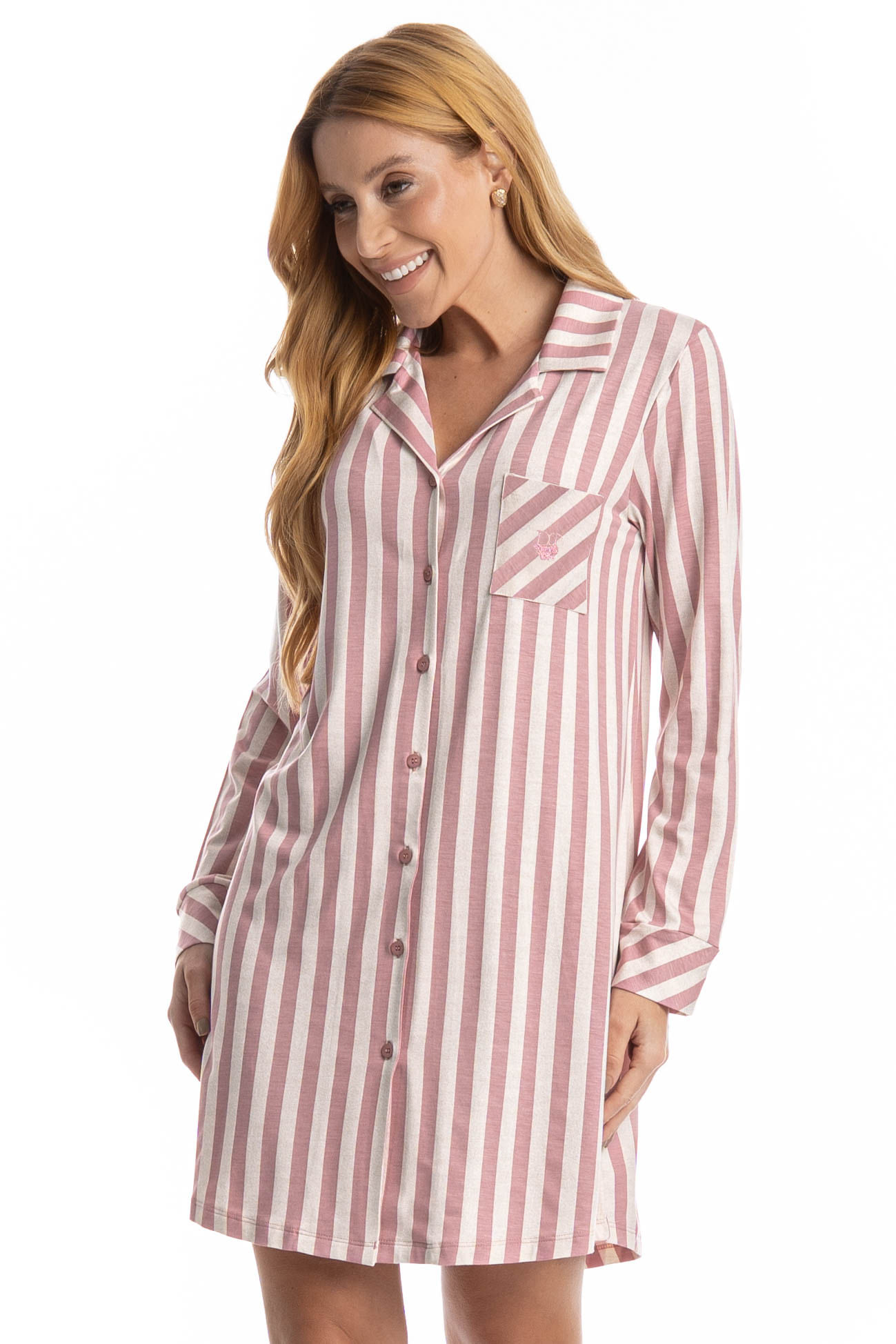 Camisão Manga Longa Abotoado Duda - Imagem 1