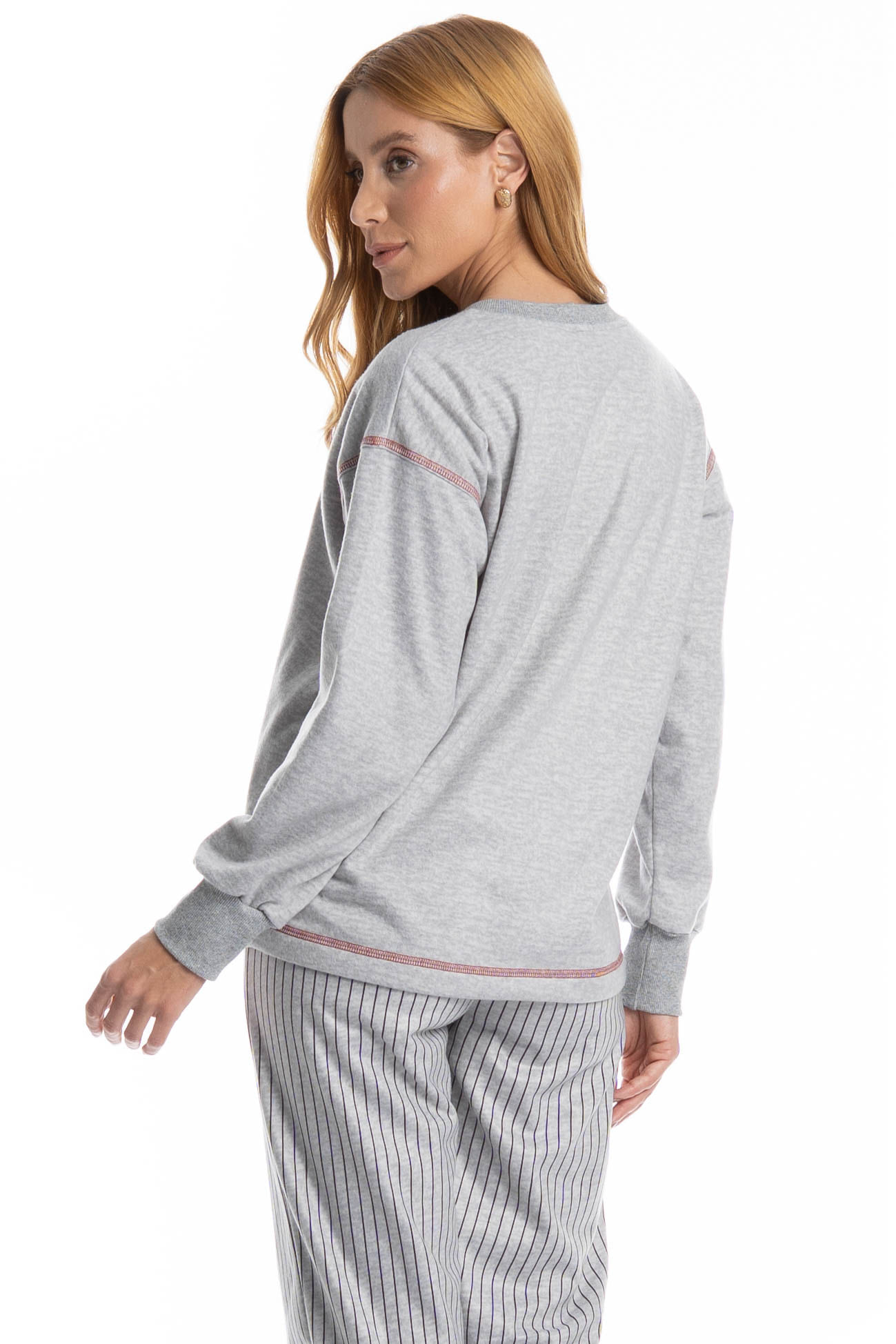 Pijama Feminino Longo Inês - Imagem 4 - Mobile