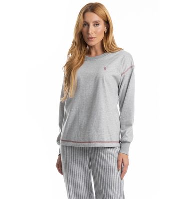 Pijama Feminino Longo Inês - Imagem 3 - Mobile