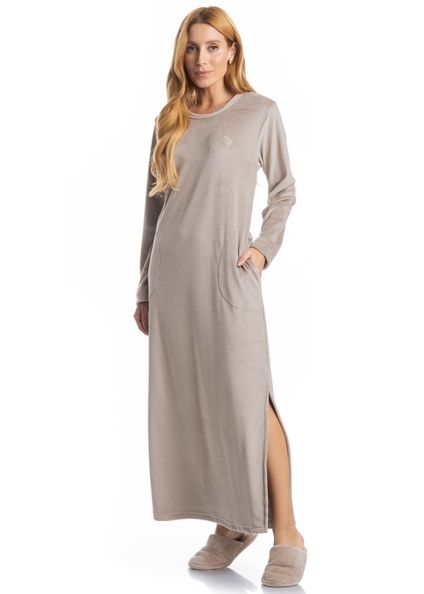 Camisão Feminino Longo Dolce Bege - Imagem 1