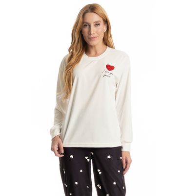 Pijama Longo Velvet Lovely - Imagem 3 - Mobile