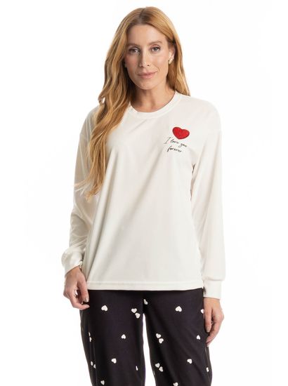 Pijama Longo Velvet Lovely - Imagem 3 - Desktop