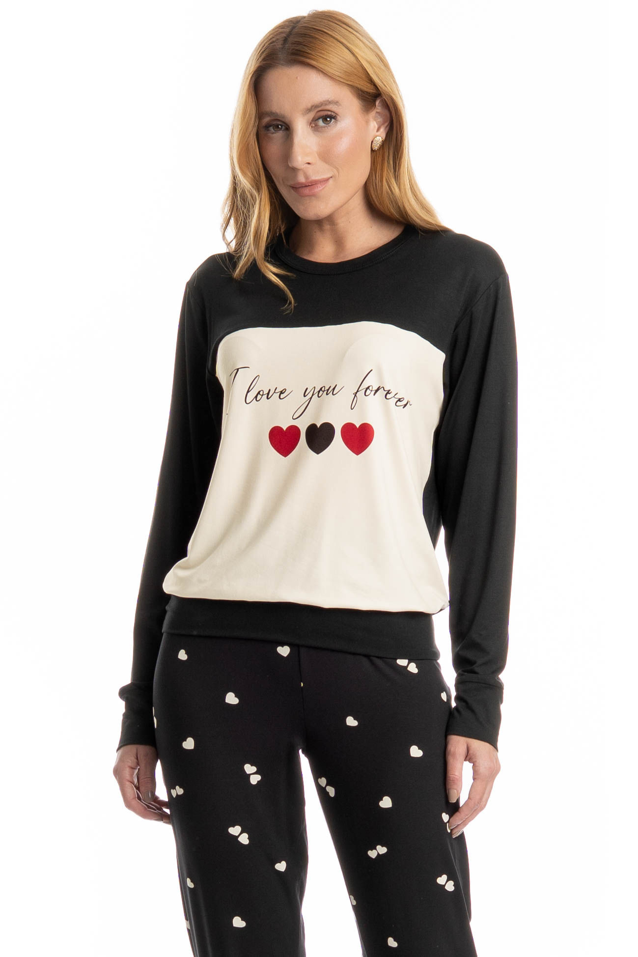 Pijama Feminino Longo Lovely - Imagem 3 - Mobile