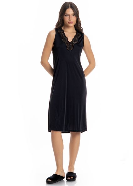 Camisão Médio Regata Biba Preto - Imagem 1