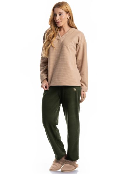 Pijama Feminino Longo Letícia Verde - Imagem 1