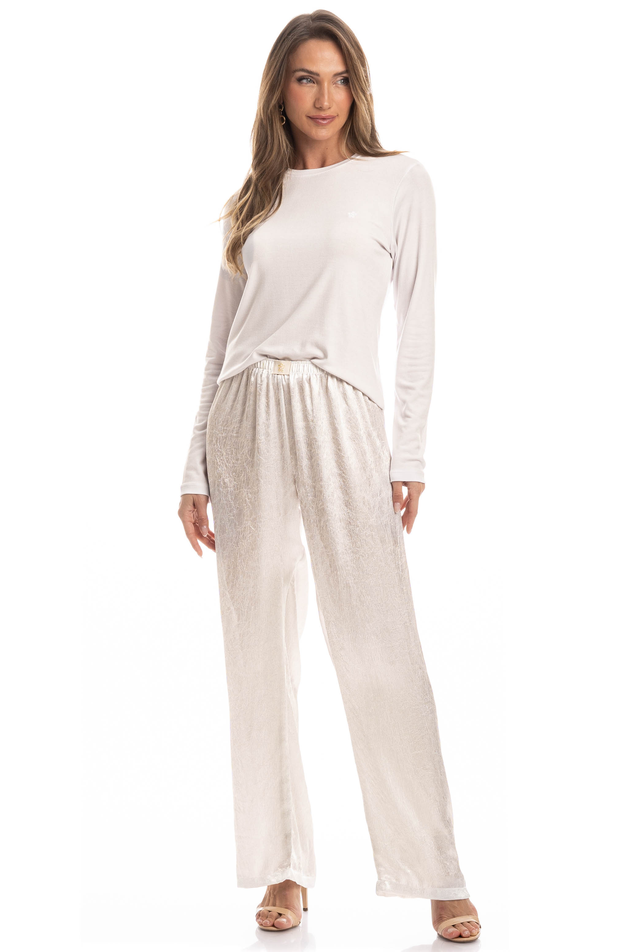 Pijama Longo Gaia Branco - Imagem 1