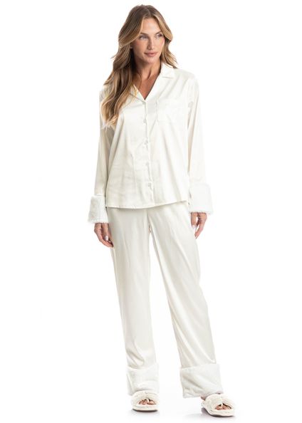 Pijama Longo Americano Babi Branco - Imagem 1