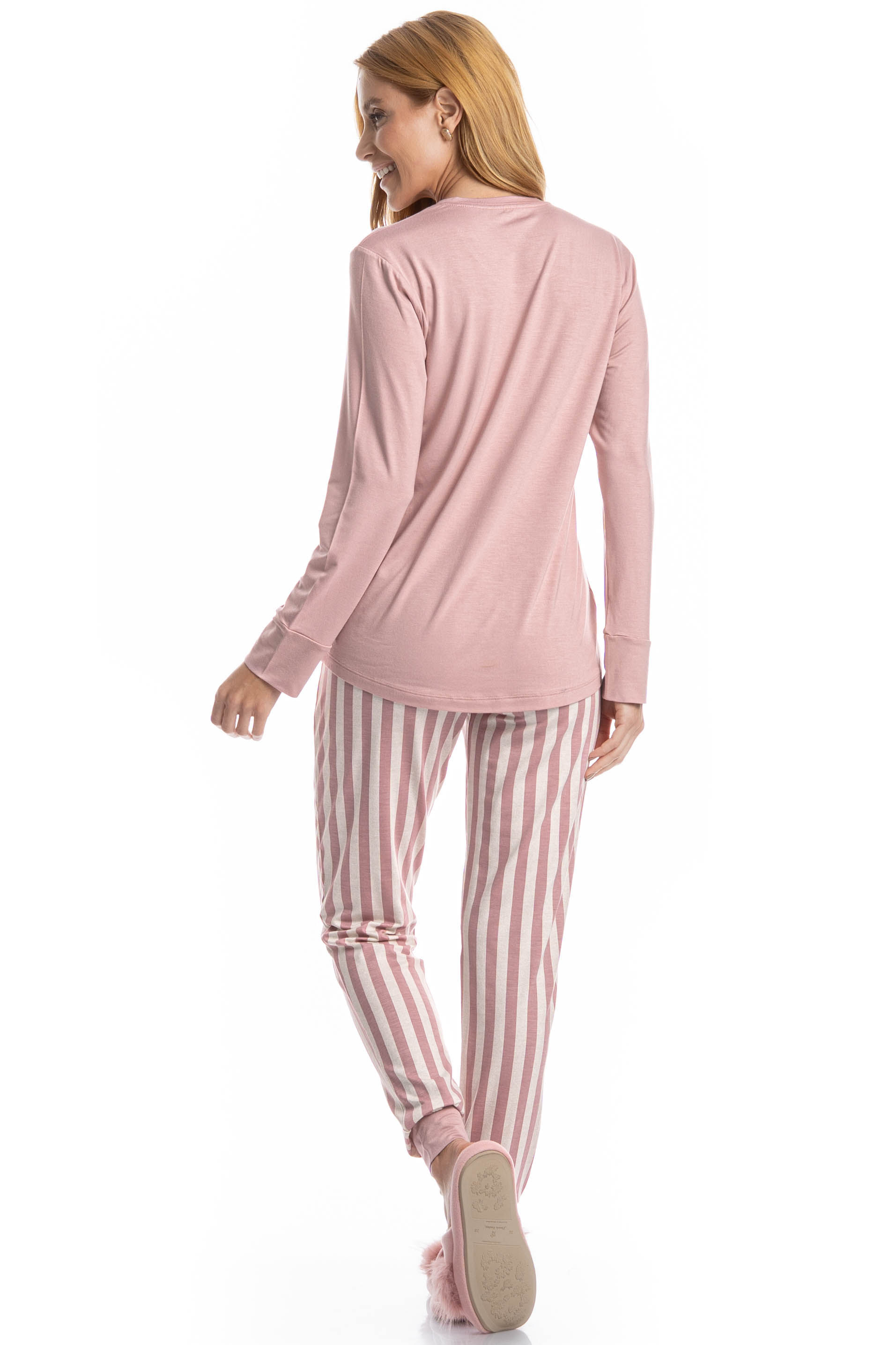 Pijama Feminino Longo Duda Rosa-3 - Imagem 2