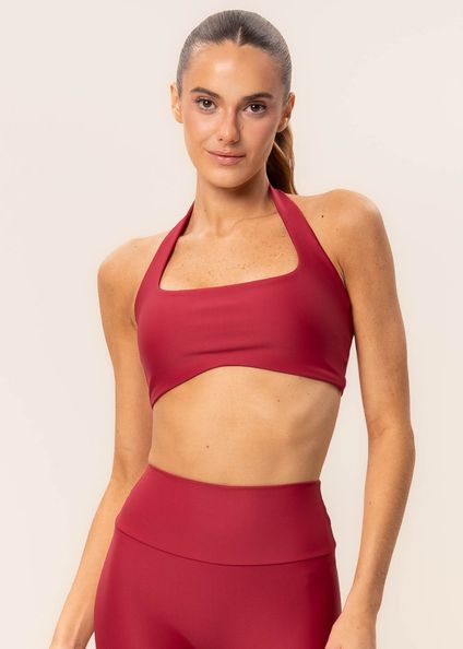 Top Neck Halter Dual Core Vivame Vermelho - Imagem 1