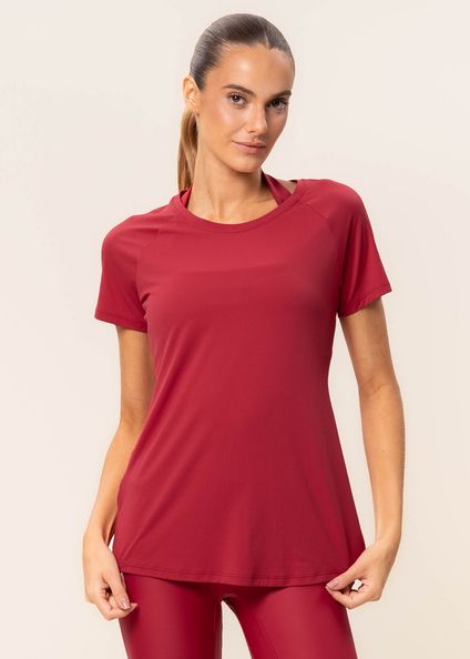 Camiseta Feminina Raglan Dual Core Vivame Vermelho - Imagem 1