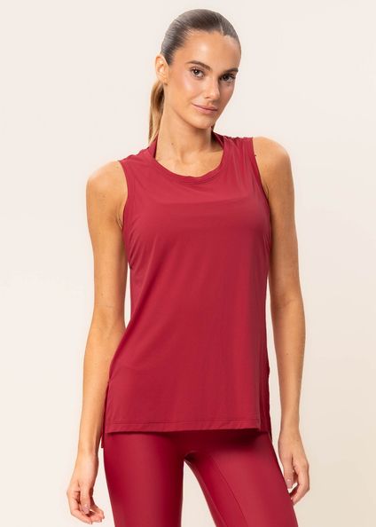 Regata Feminina Alongada Dual Core Vivame Vermelho - Imagem 1