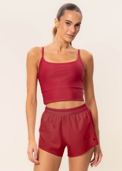 Shorts Plissado Dual Core Vivame Vermelho - Imagem 1