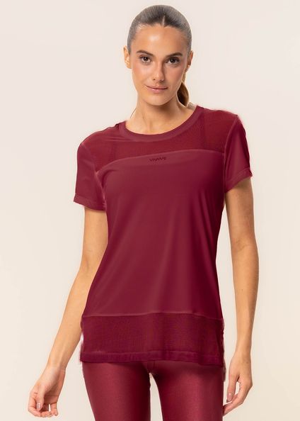 Camiseta Com Tela Glow Move Vivame Vermelho - Imagem 1