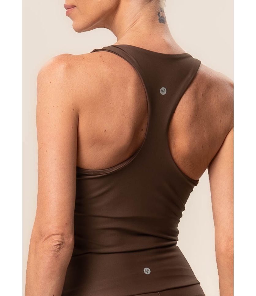 Top Alongado Nadador Dark Brown Vivame - Imagem 5 - Desktop