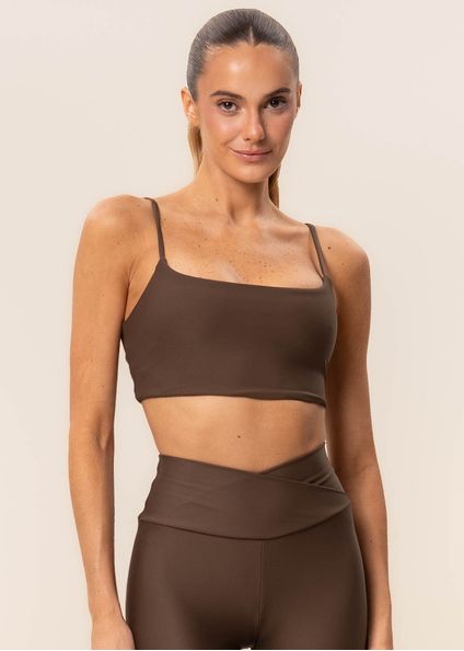 Top Costas Cruzadas Dark Brown Vivame Marrom - Imagem 1
