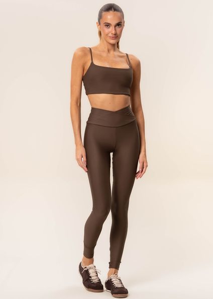 Calça Legging Wrap Shape Dark Brown Vivame Marrom - Imagem 1