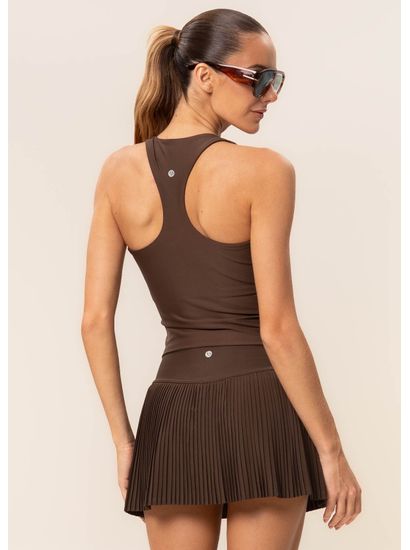 Short Saia Plissado Dark Brown Vivame - Imagem 2 - Desktop