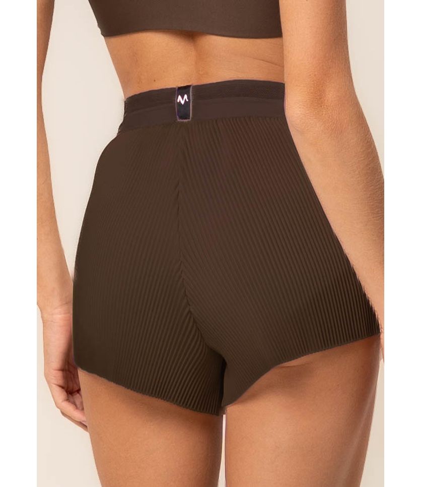 Shorts Plissado Dark Brown Vivame - Imagem 5 - Desktop